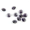 Chandelier Crystal 14mm Violet Color Octagon Beads In 2 Holes Glass Prisms For Garland Strand Decoration