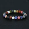 Strand 10mm / 8mm Mixed Natural Stone Beads Wrap Bracelets Yoga Lovers Bracelet Fancy Femme Boho Color