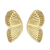 Boucles d'oreilles papillon pour femmes, 1 paire, hypoallergénique, demi-aile, mignonnes, bijoux cadeau pour filles, 20CF