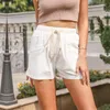 Shorts femininos 2023 Summer High Women Women Casual Solid Wide Leg Loose Fashion Woman Streetwear calças curtas Moda szorty