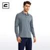 Polos pour hommes CRZ YOGA Polos de golf à manches longues pour hommes T-shirts athlétiques à séchage rapide T-shirts d'entraînement de gymnastique évacuant l'humidité 230308