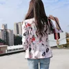 Ternos femininos 2023 Spring Summer Print Suit Jackets Mulheres Blazers Short Lady Lady, três quartos de manga pequena, pequeno escritório de roupas casuais casual