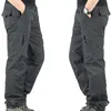 Men's Pants Men's Cargo Pants Winter Casual Warm Thicken Fleece Pants Men Cotton Multi Pockets Trousers Male Military Tactical Pants MY327 Z0306