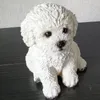 Decorative Objects Figurines Cute Bichon Frise Sculpture Decoration Simulation Puppy Pet Model Modern Teddy Dog Animal Figurine Resin Crafts Bedroom Decor 230307