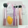 Pinceaux De Maquillage 4 Pièces Poudre Puff Ensembles De Pinceaux Maquillage Ensemble Avec Boîte En Métal Emballage Drop Delivery Santé Beauté Outils Accessoires Dhsjg