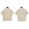 Printemps et été Nouveau Stripe Strype Personnalise Pattern Pattern Pattern pour hommes et femmes T-shirt Summer Top de Summer