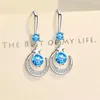 Boucles d'oreilles pendantes 925 argent plaqué femmes crochet pendentif mode haute qualité Zircon une paire étoile mythe lune goutte boucle d'oreille bijoux cadeau