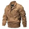 Mäns jackor 2023 Spring Casual Cotton Military Jacket Outdoor Lose Large Tooling