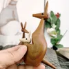 Decorative Objects Figurines Teak wood kangaroo decor kid room hand craft funny gift lovely home decoration 230307