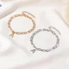 Tornilhas de pulseiras de perna do alfabetismo para mulheres acessórios góticos de ouro para mulheres Pés de jóias de joias de presentes da letra inicial Ank