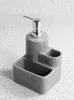 Distributeur de savon liquide Plat de qualité supérieure avec support d'évier Une brosse et une éponge à vaisselle incluses pour la cuisine et la salle de bain 230308