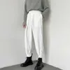 Mäns byxor 2023 Spring High Street Men's Suit Pants Solid Color Casual Men's Harem Pant Fashion Design Lose Black Basic Trousers Z0306