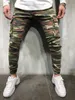 Herrbyxor 2022 Nya herrkamouflage elastiska jeans smala fit blyertsbyxor multiock camo manlig lastbyxor streetwear z0306