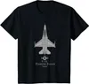 Camisetas masculinas F-16 Fighting Falcon Tech Desenho de avião militar Militar Homem de camiseta curta Casual Casual O-gola