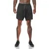 Mäns shorts 2 i 1 herrsport dubbellager som kör gym kroppsbyggnadsträning snabb torr strand sommar avslappnad 2023