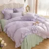 Sängkläder set cutelife retro grädde hem textil bomullsbäddsuppsättningar kudde queen sovrum dubbel sängkläder mysiga täcken täcker sängkläder set 230308