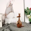 Decorative Objects Figurines Teak wood kangaroo decor kid room hand craft funny gift lovely home decoration 230307