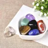 Dekorativa figurer 1Set Natural Seven Chakra Stone 7Colors Set Yoga Oregelbundet Reiki Healing Crystals Polished Stones Lidai Packaging