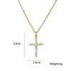 Chains Vintage Cross Necklace Gold Silver Color Crystal Jesus Zircon Pendant Necklaces For Men Women Couple Jewelry Gift Wholesale