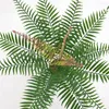 Decorative Flowers 18 Heads Artificial Plants Fern Green Seahorse Persian Grass Potted Office Home Decoration Accessories Plastic Crafts