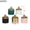 Storage Bottles Jars Europeanstyle Electroplating Ceramic Storage Jar Display Box Crown Jewelry Box with Lid Desktop Ornaments Home Storage Supplies J230301