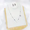 Conjunto de colar brincos de aço inoxidável mamãe menina menino coração para mulheres joias cor de ouro pingente mãe pai