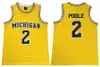 NCAA Michigan Wolverines 2 Jorda Poole Basketball Jerseys 5 Jalen Rose Chris Webber 4 Juwan Howard 25 1 Charles Matthews College Yellow Men Jersey