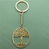 Keychains Bioscience Molecule Key Chains Fashion Geometric Jewellery Tree Of Life With A DNA Car Keychain Bag Keyring For Women Men