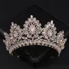 Bruiloft haar sieraden luxe mode gouden zilveren kleur kristallen kronen voor vrouwen bruid prinses koningin parels tiaras diadeems accessoires 230307