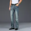 Heren jeans jeans voor mannen heren grote wijd uitlopende jeans laars gesneden been flard lood lood fit hoge taille mannelijke ontwerper klassieke denim jeans 230308