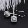 Kolczyki stadninowe S925 Srebrny kolor diamentów dla kobiet luksusowy niebieski szafir i rubinowy kamień biżuterii topaz