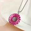 Chains 2023 Fashion Jewelry S925 Sterling Silver Inlaid Hyacinth Pendants Ms Ashion Natural Stone Pendant