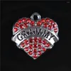 Charms 5pcs Grammy Love Heart Crystal Pingente para DIY Colar Bracelet Chain Party Jewelry Acessórios Presente