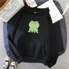 Sweats à capuche pour hommes Sweatshirts Frog Sweatshirt Vêtements amples Harajuku Manches longues À capuche Kawaii Sweat à capuche pour filles Poche d'hiver Vert 230308