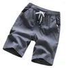 Men's Running Shorts White Men Japanese Style Polyester Sport For Casual Summer Elastic Waist Solid Printed Clothing Z0522