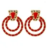 أقراط DANGE BIG VELVET Round Pendientes Mujer Moda 2023 بيان إسقاط النساء مجوهرات Vintage Punk Gold Chain Brincos Femme