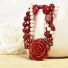 Chaînes 7-8mm Rouge Et Blanc Spirale Circulaire Rose Naturel CoralPearls Pour Collier 20 pouces Diy Bijoux Enchanté Cadeau En Gros H181