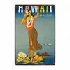 HISIMPLE Hawaii Vintage Poster Surfing Beach Metal Tin Sign Travel Souvenir Retro Wall Decor Bar Art Home Cinema Decor Cuadros Man Cave personnalisé signes extérieur métal