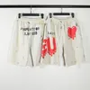 Men's Shorts Eu Love Pattern Painted Retro Casual Summer Mens Elastic Waist Wide Leg Loose Five Point Pants Oversize Hip Hop Short 230307