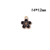 Charms 10pcs/Lot 14 12mm Kawaii Jewelry Enamel Alloy Flower Gold Tone Plated Floral Earring Pendant Metal