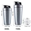 Water Bottles Sport Shaker Cup Stainless Steel Vacuum Mixer Outdoor Drinkware Double Layer Protein Powder 500ML 230308