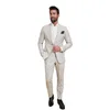 Dark Cream Men Tuxedos Slim Fit 2 Pieces Suits Classic Peaked Lapel Stripe Business Suit for Wedding Grooms