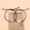 Bracelets porte-bonheur 2 pièces papillon Bracelet ensemble pour femmes hommes amis à la main tressé main corde amitié fête bijoux accessoires