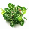 Dekorativa blommor 33-40 cm Artificial Plant Leaf Green Plastic Fake lövverk Bush Bookhelf Office Matsalsbord bröllopsdekoration