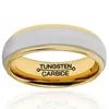 Anéis de casamento Chegada de 6 mm de largura e ouro Duas cores de tungstênio carboneto para casais conforto ajuste tamanho 7-13wedding brit22