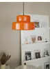 Hängslampor 2023 Simple Nordic Orange Metal E27 Tabell Kök Matsal Living Island Lamp