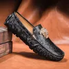 Elbise Ayakkabı Marka Sıradan Yüksek Kaliteli Erkek Deri Snake Bezelye Bahar Yaz Ladies Moccasin Loafers 230308