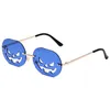 Halloween citrouille lunettes de soleil personnalisé hommes femmes mode lunettes ovale surdimensionné cadre évider drôle lunettes