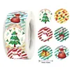 Present Wrap Christmas Stickers Roll 500st Self Adhesive Packaging Decal Supplies