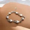 Charm Bracelets Women Stainless Steel Adjustable Gold Bangles Classic Flowers Chain Zircon Butterfly Jewelry Gift